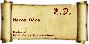 Maros Dóra névjegykártya